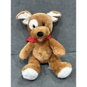 Build a Bear Brown Dog with‎ White Eye Spot And White Par Pads On Bottom Feet